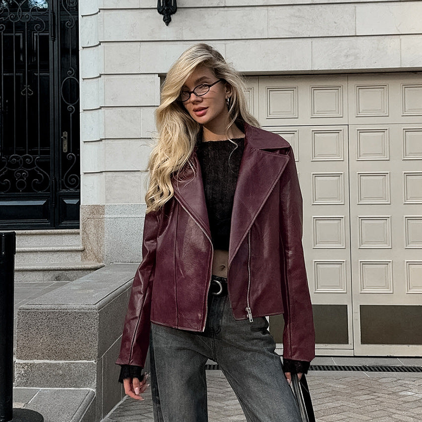 The Bordeaux Leather Blazer